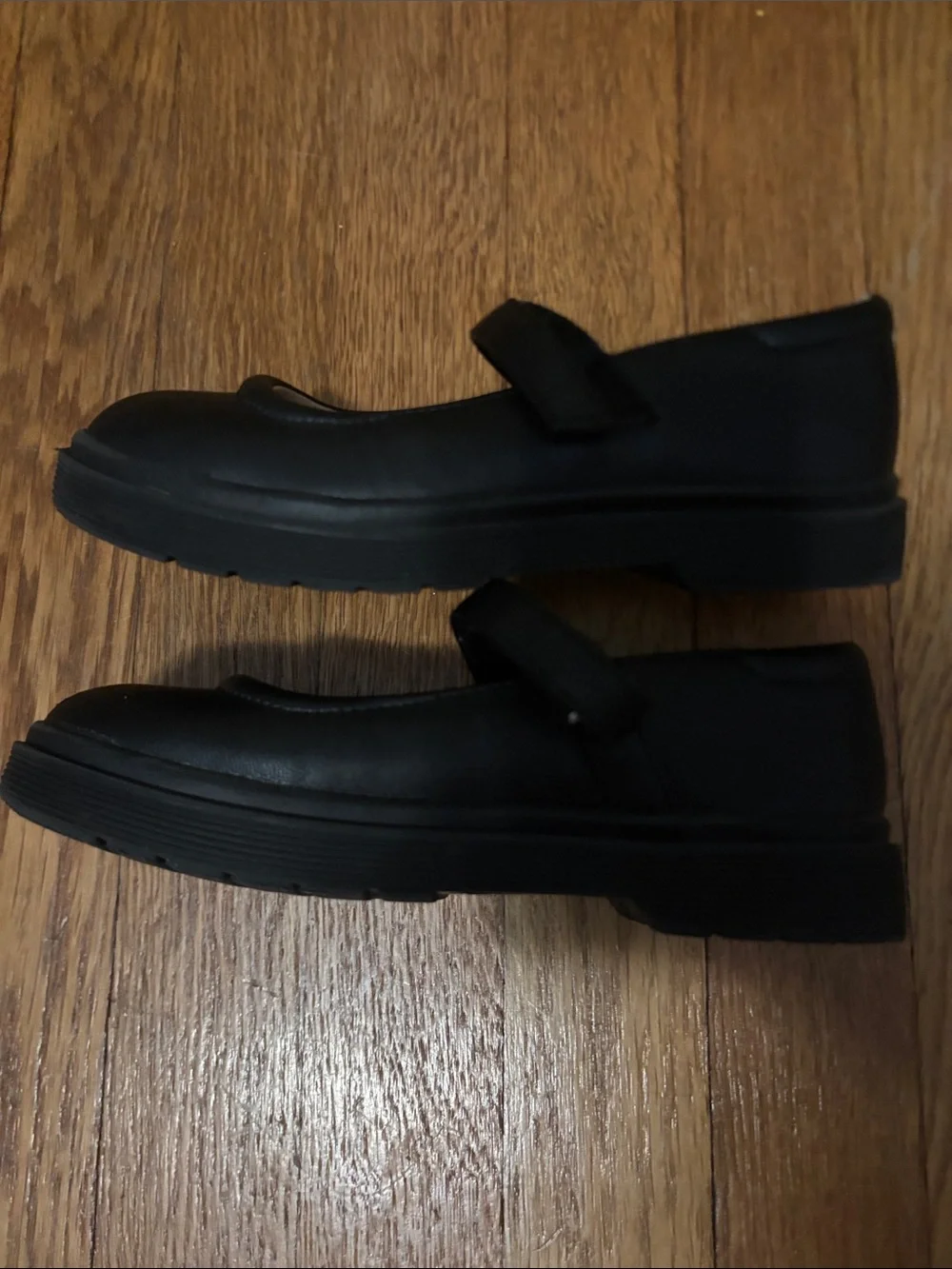 The Children's Place Black Mary Jane Dress Shoes with Hook-and-Loop Strap